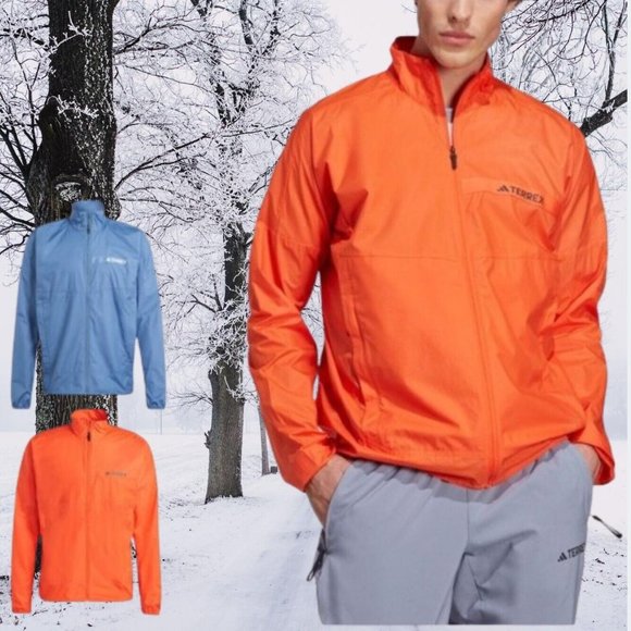 Adidas Terrex Multi Windbreaker Jacket Semi Impact Orange - Men's Size L- NEW! - Picture 11 of 11